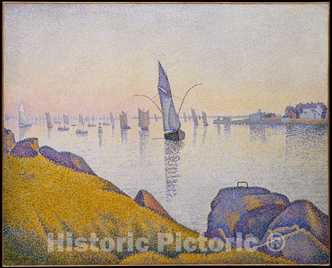 Art Print : Paul Signac - Evening Calm, Concarneau, Opus 220 (Allegro Maestoso) : Vintage Wall Art