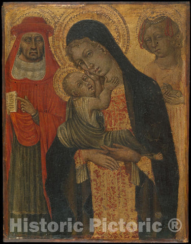 Art Print : Giovanni di Paolo (Giovanni di Paolo di Grazia) - Madonna and Child with Saints Jerome and Agnes : Vintage Wall Art
