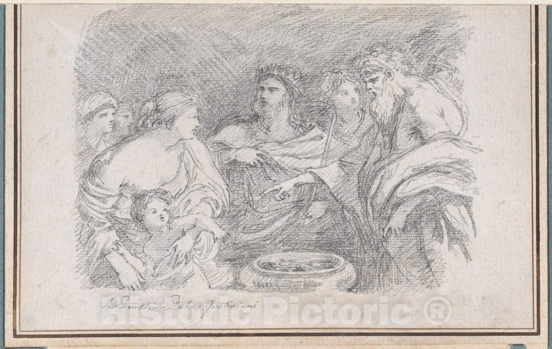 Art Print : Jean Robert Ango - The Infant Moses Before Pharaoh, After Giovanni Battista Ruggieri : Vintage Wall Art