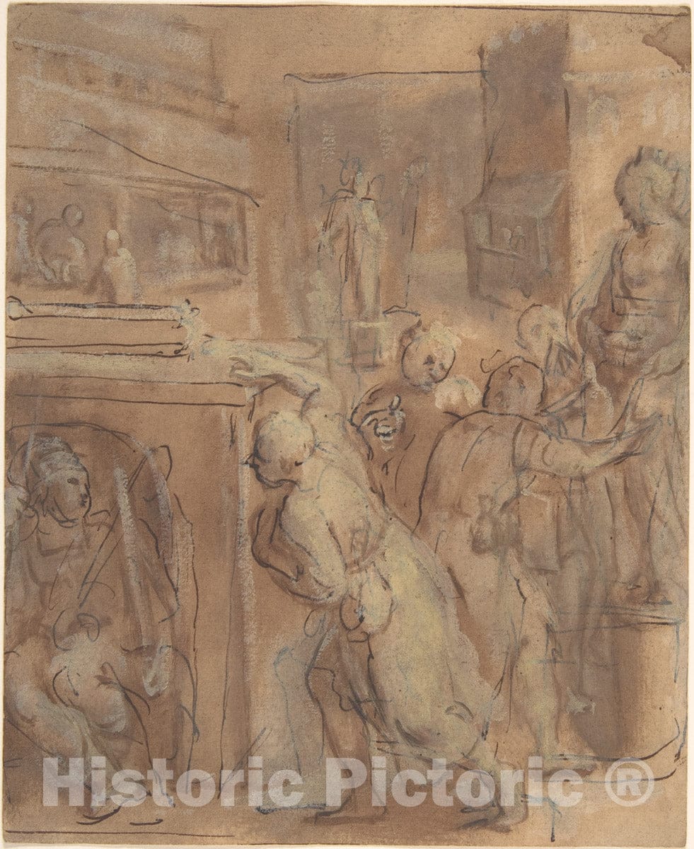 Art Print : Otto Van Veen - Emblematic Scene : Vintage Wall Art