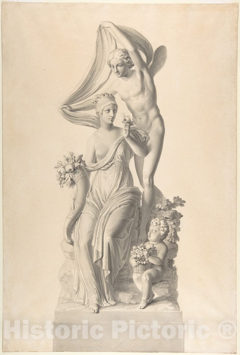 Art Print : Josef Klieber - Flora and Zephyr : Vintage Wall Art