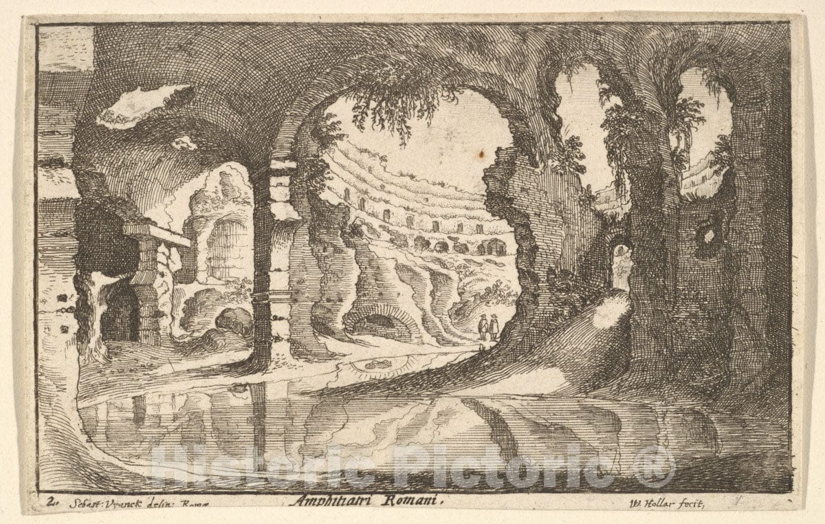 Art Print : Wenceslaus Hollar - Amphitiatri Romani : Vintage Wall Art