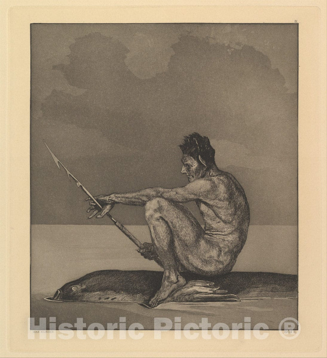 Art Print : Max Klinger - Zweite Zukunft from Eva und die Zukunft (Rad.-Werk III) : Vintage Wall Art