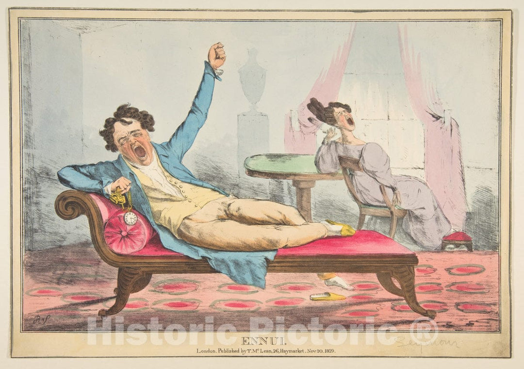 Art Print : Robert Seymour - Ennui : Vintage Wall Art