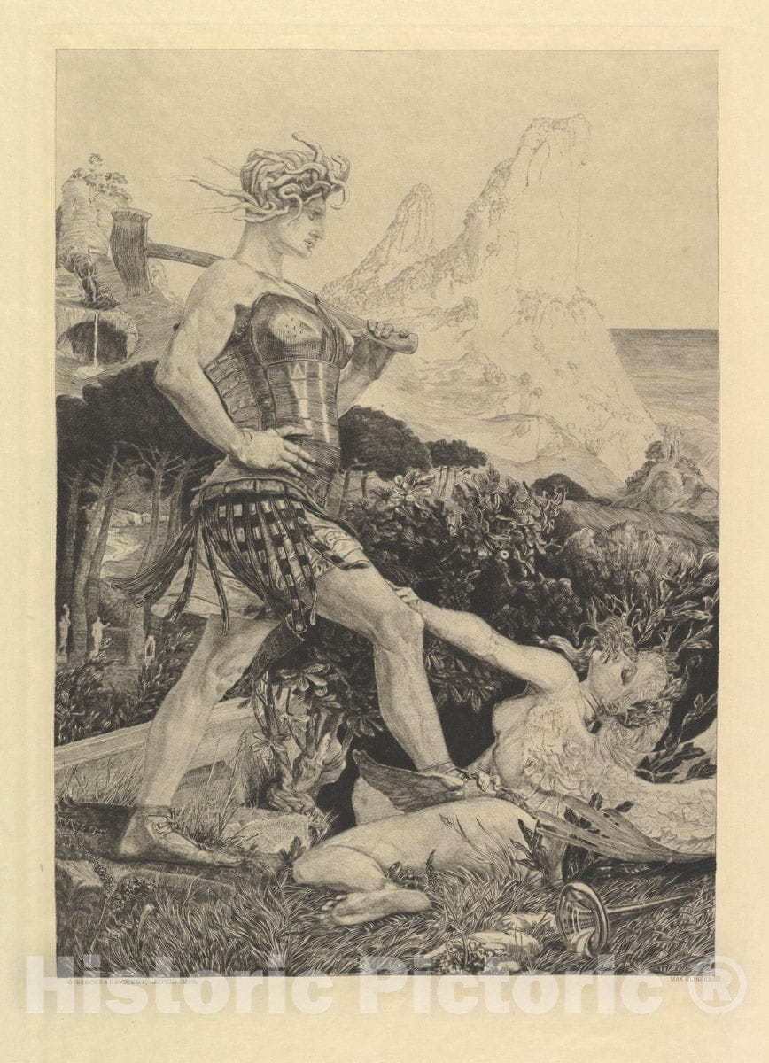 Art Print : Max Klinger - Zeit und Ruhm, from The Series Vom Tode Zweiter Teil : Vintage Wall Art