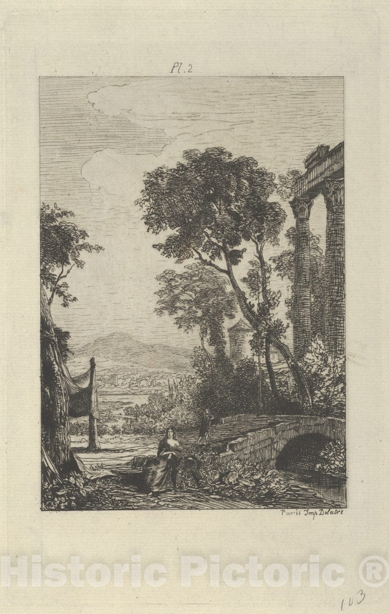 Art Print : Maxime-François-Antoine Lalanne - Plate 2 for Treatise on Etching : Vintage Wall Art