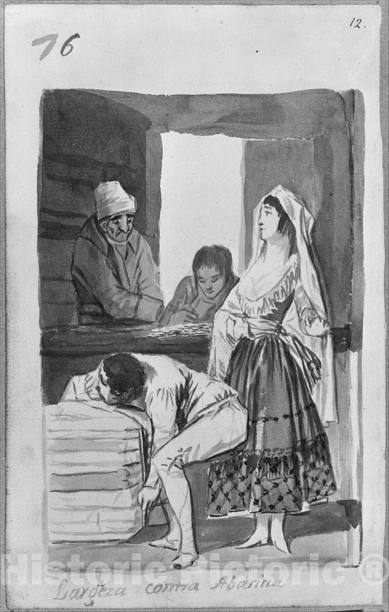 Art Print : Goya - Generosity Versus Greed : Vintage Wall Art