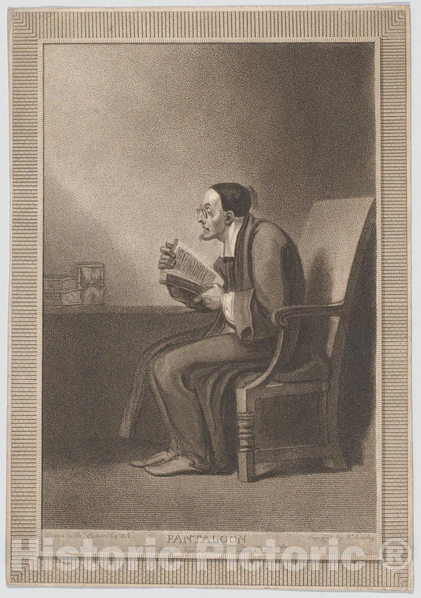Art Print : William Bromley - Pantaloon:The Sixth Age Shifts into The Lean and Slippered Pantaloon (Shakespeare, As You Like It) : Vintage Wall Art