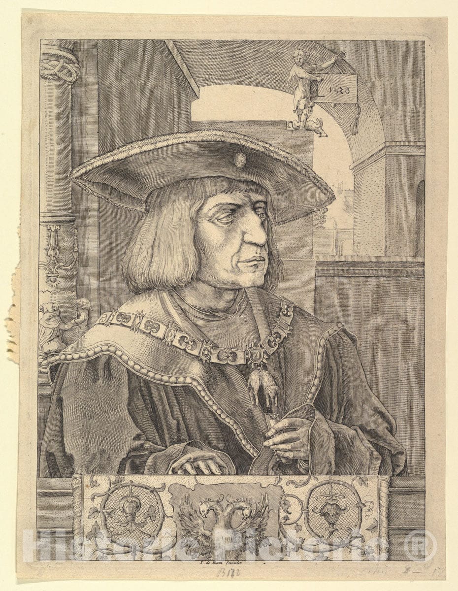 Art Print : Lucas Van Leyden - Emperor Maximilian I (Copy) : Vintage Wall Art