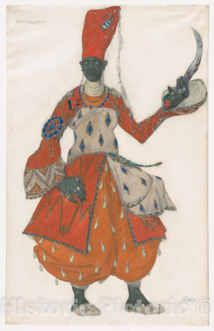 Art Print : Léon Bakst - Costume Design for a Eunuch in Scheherazade : Vintage Wall Art