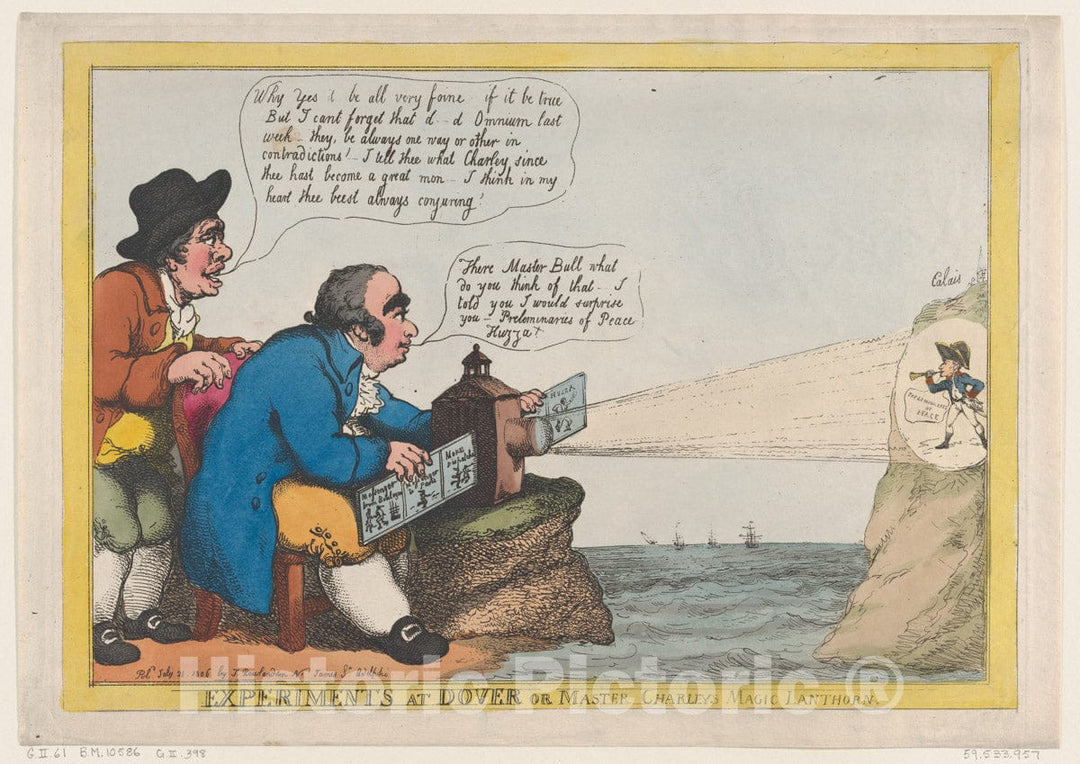 Art Print : Thomas Rowlandson - Experiments at Dover or Master Charley's Magic Lanthorn : Vintage Wall Art