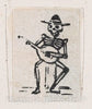 Art Print : Skeleton Playing The Guitar - Artist: Jose Guadalupe Posada - Created: c1889 : Vintage Wall Art