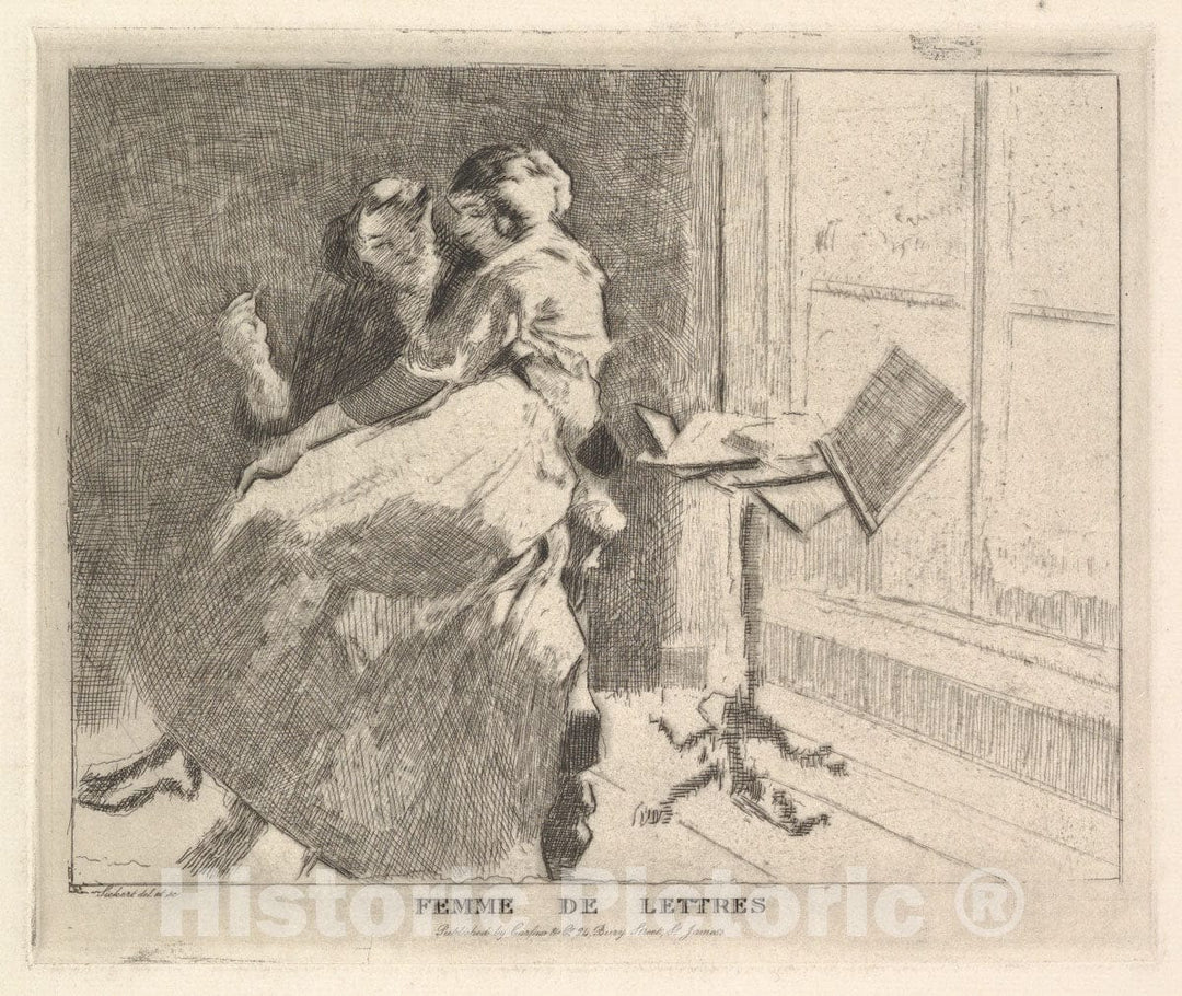 Art Print : Walter Richard Sickert - Femme de Lettres : Vintage Wall Art