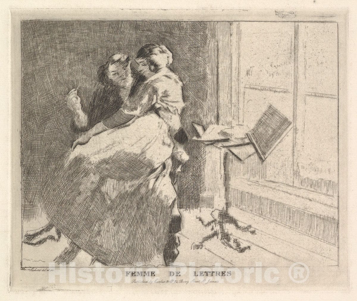 Art Print : Walter Richard Sickert - Femme de Lettres : Vintage Wall Art