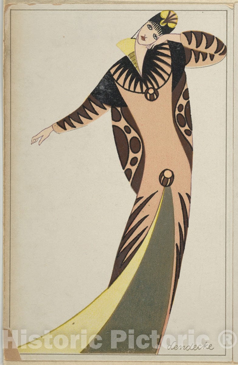 Art Print : Otto Friedr. Carl Lendecke - Fashion (Mode) 4 : Vintage Wall Art