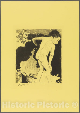 Art Print : Paul Gauguin - Bathers in Brittany, from The Volpini Suite: Dessins lithographiques : Vintage Wall Art