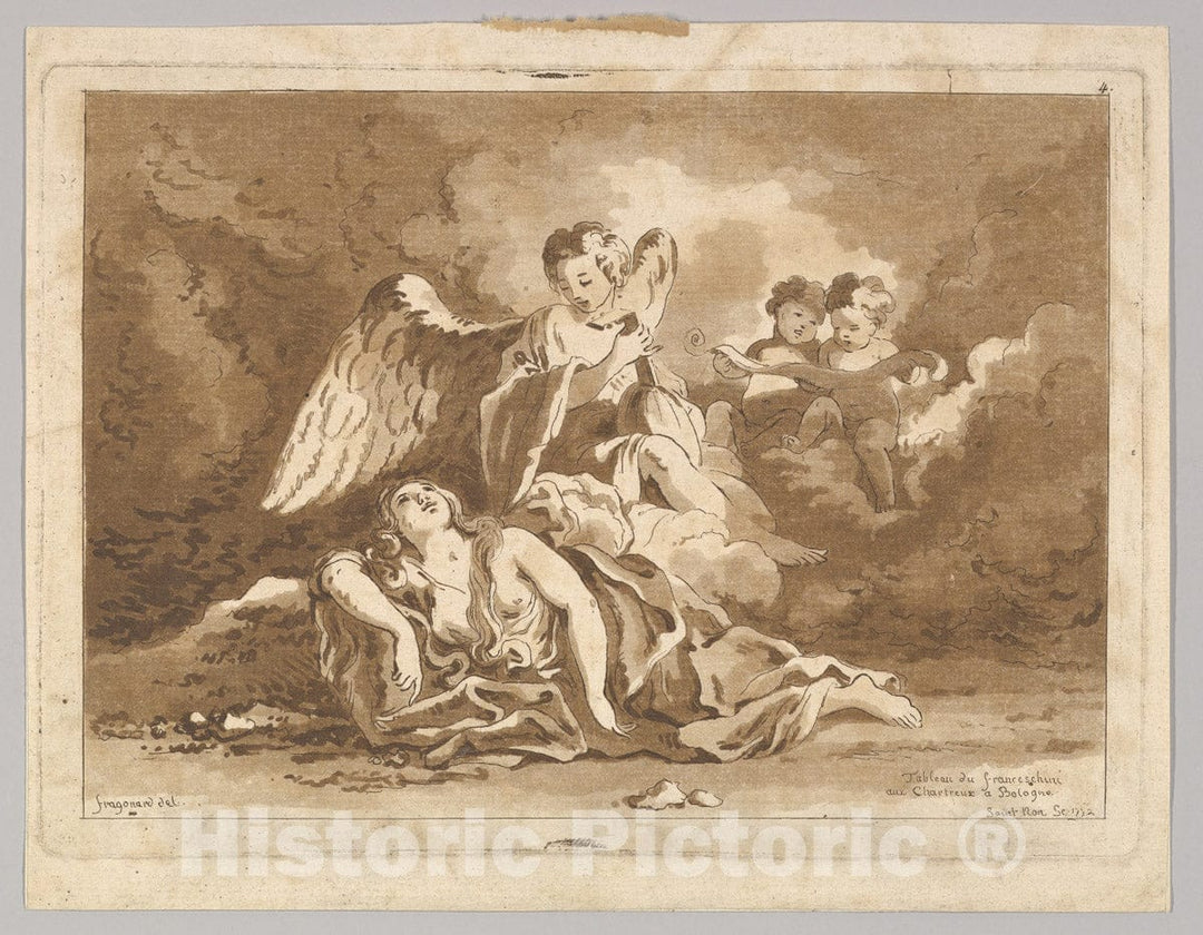 Art Print : Jean Claude Richard, Abbé de Saint-Non - Fragments choisis Dans les Peintures et les Tableaux les Plus interessants des Palais et des Eglises d'Italie 2 : Vintage Wall Art