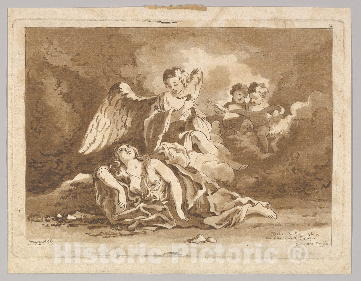 Art Print : Jean Claude Richard, Abbé de Saint-Non - Fragments choisis Dans les Peintures et les Tableaux les Plus interessants des Palais et des Eglises d'Italie 2 : Vintage Wall Art
