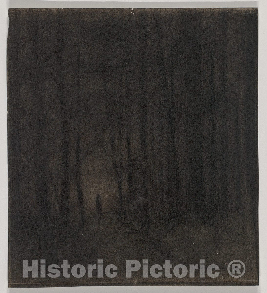 Art Print : Herbert E. Crowley - Figure in a Dark Wood, Possibly a Stage Set Design : Vintage Wall Art
