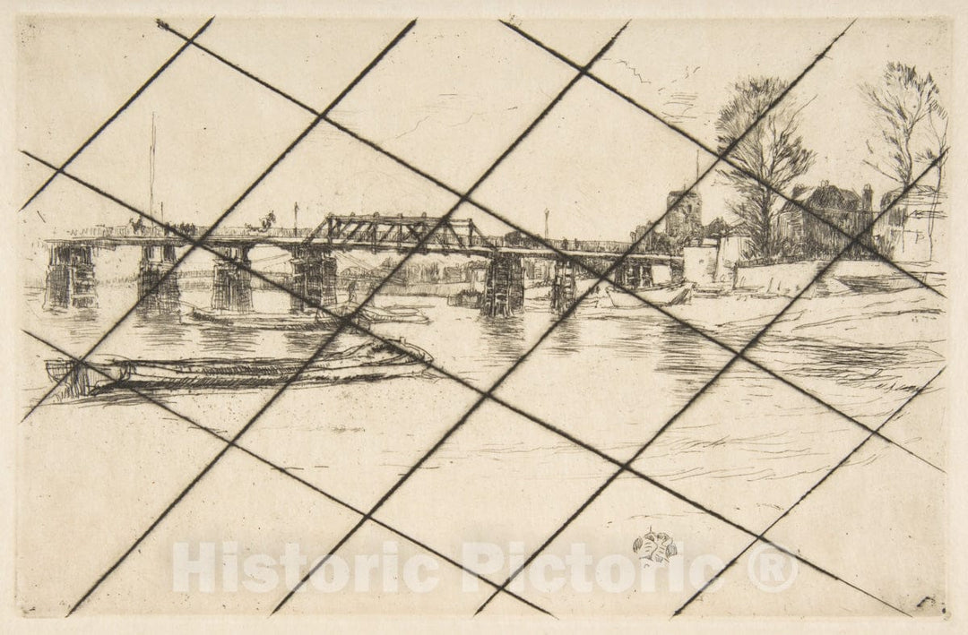 Art Print : James McNeill Whistler - Fulham (Chelsea) 3 : Vintage Wall Art