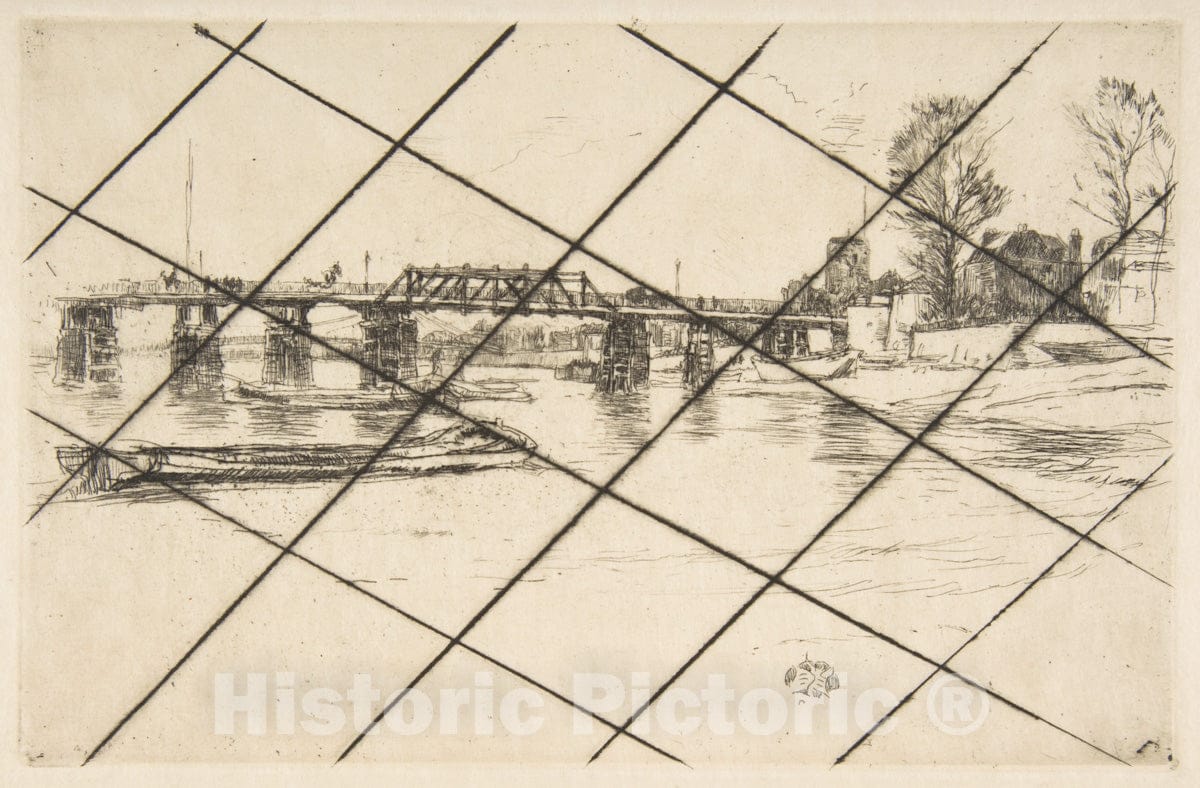 Art Print : James McNeill Whistler - Fulham (Chelsea) 3 : Vintage Wall Art
