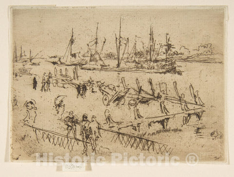 Art Print : James McNeill Whistler - Little Dordrecht : Vintage Wall Art