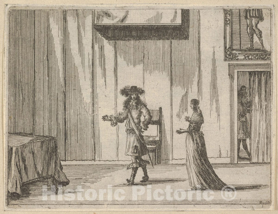 Art Print : Francesco I d'Este Speaks About his Victories with an Honest Comportment - Artist: Bartolomeo Fenice (Fenis) - Created: 1659 : Vintage Wall Art