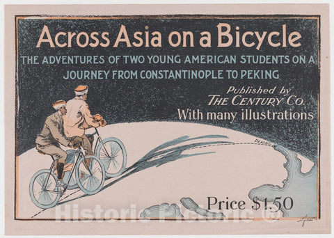 Art Print : Albert J. Moores - Across Asia on a Bicycle: The Adventures of Two Young American Students on a Journey from Constantinople to Peking : Vintage Wall Art