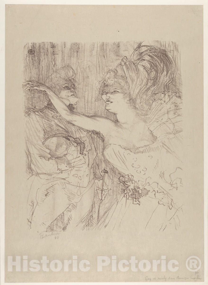 Art Print : Henri de Toulouse-Lautrec - Guy and Mealy, in Paris Qui Marche : Vintage Wall Art