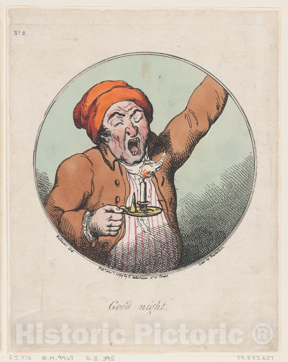 Art Print : Thomas Rowlandson - Good Night : Vintage Wall Art