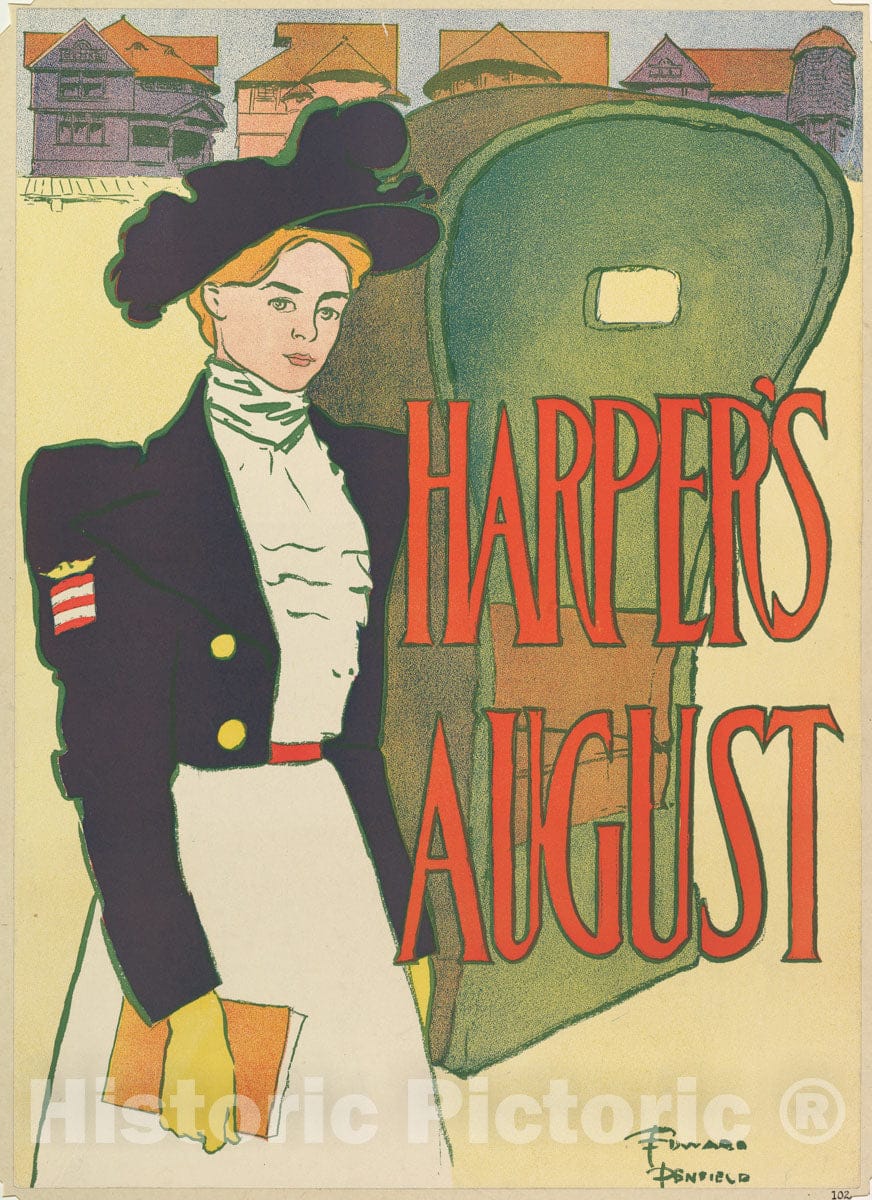 Art Print : Edward Penfield - Harper's: August - 417925 : Vintage Wall Art