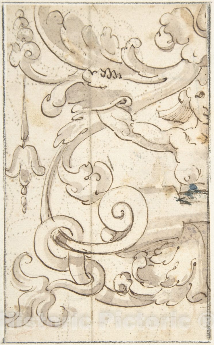 Art Print : Andrés de Melgar - Fragment of Ornamental Drawing after The Antique