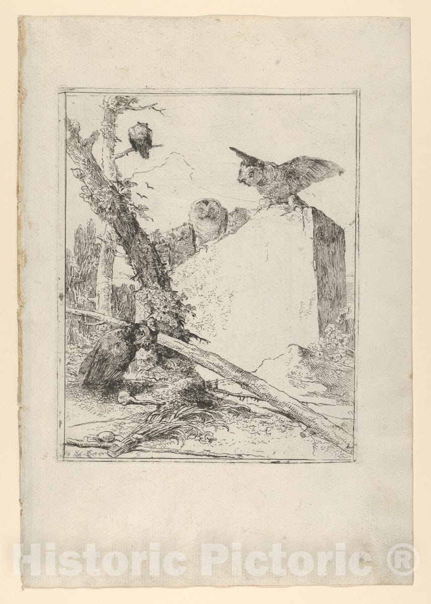 Art Print : Giovanni Battista Tiepolo - Frontispiece, from The Scherzi di Fantasia : Vintage Wall Art