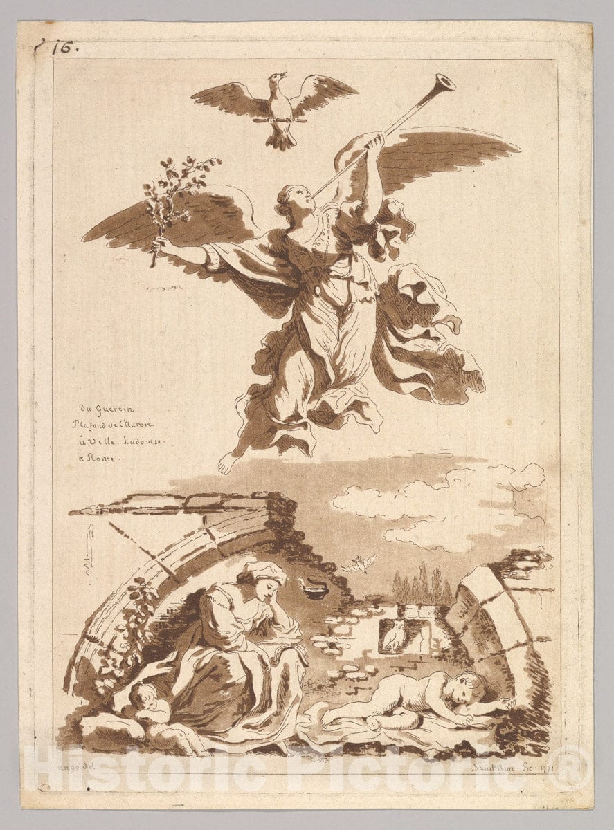 Art Print : Jean Claude Richard, Abbé de Saint-Non - Fragments choisis Dans les Peintures et les Tableaux les Plus interessants des Palais et des Eglises d'Italie 3 : Vintage Wall Art
