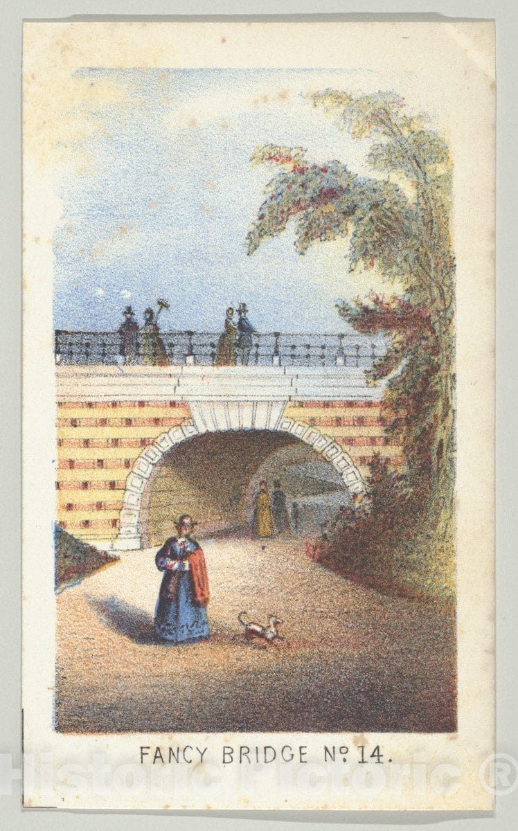 Art Print : Louis Prang & Co. - Fancy Bridge No. 14, from The Series, Views in Central Park, New York, Part 3 : Vintage Wall Art