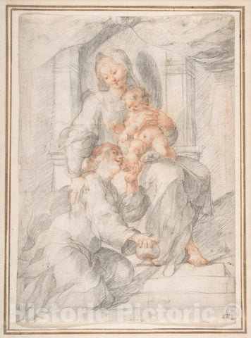 Art Print : Joseph Heintz The Elder - Madonna and Child with Mary Magdalen : Vintage Wall Art