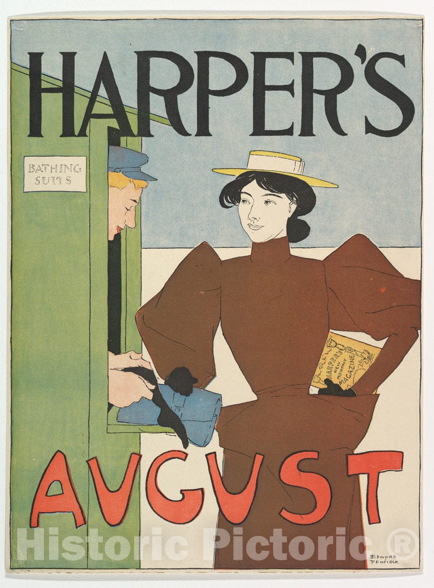 Art Print : Edward Penfield - Harper's: August 3 : Vintage Wall Art