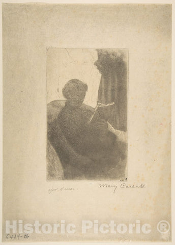 Art Print : Mary Cassatt - Lydia Reading, Turned Toward Right : Vintage Wall Art