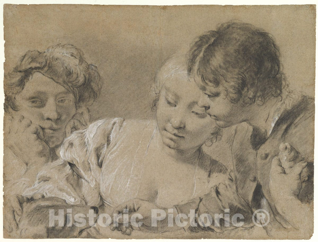 Art Print : Giovanni Battista Piazzetta - Feeding The Dog : Vintage Wall Art