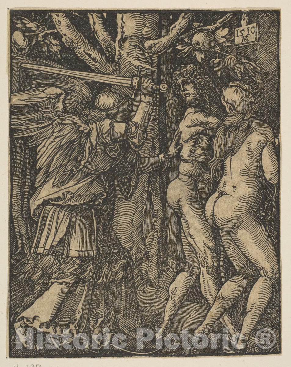 Art Print : Albrecht Dürer - Expulsion from Paradise, from The Small Passion, Copy : Vintage Wall Art