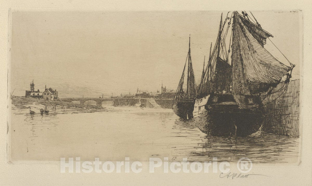 Art Print : Charles Adams Platt - Evening, Trouville : Vintage Wall Art
