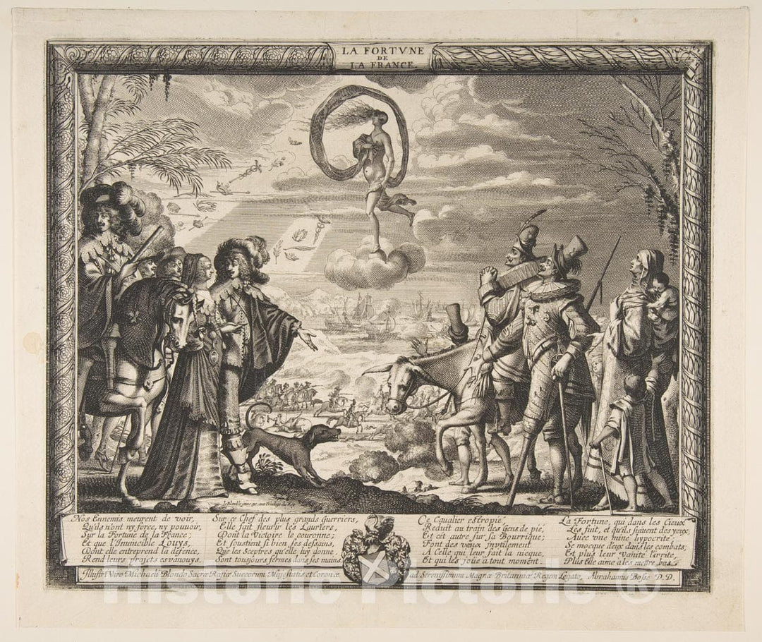 Art Print : Abraham Bosse - Fortune Favoring France : Vintage Wall Art