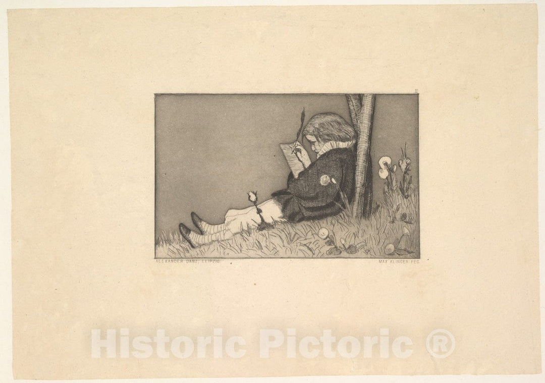 Art Print : Max Klinger - Malerische Zueignung, from The Series Radierte Skizzen : Vintage Wall Art