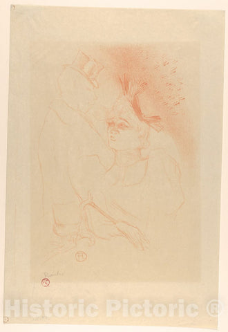 Art Print : Henri de Toulouse-Lautrec - Mademoiselle Lender and Baron : Vintage Wall Art