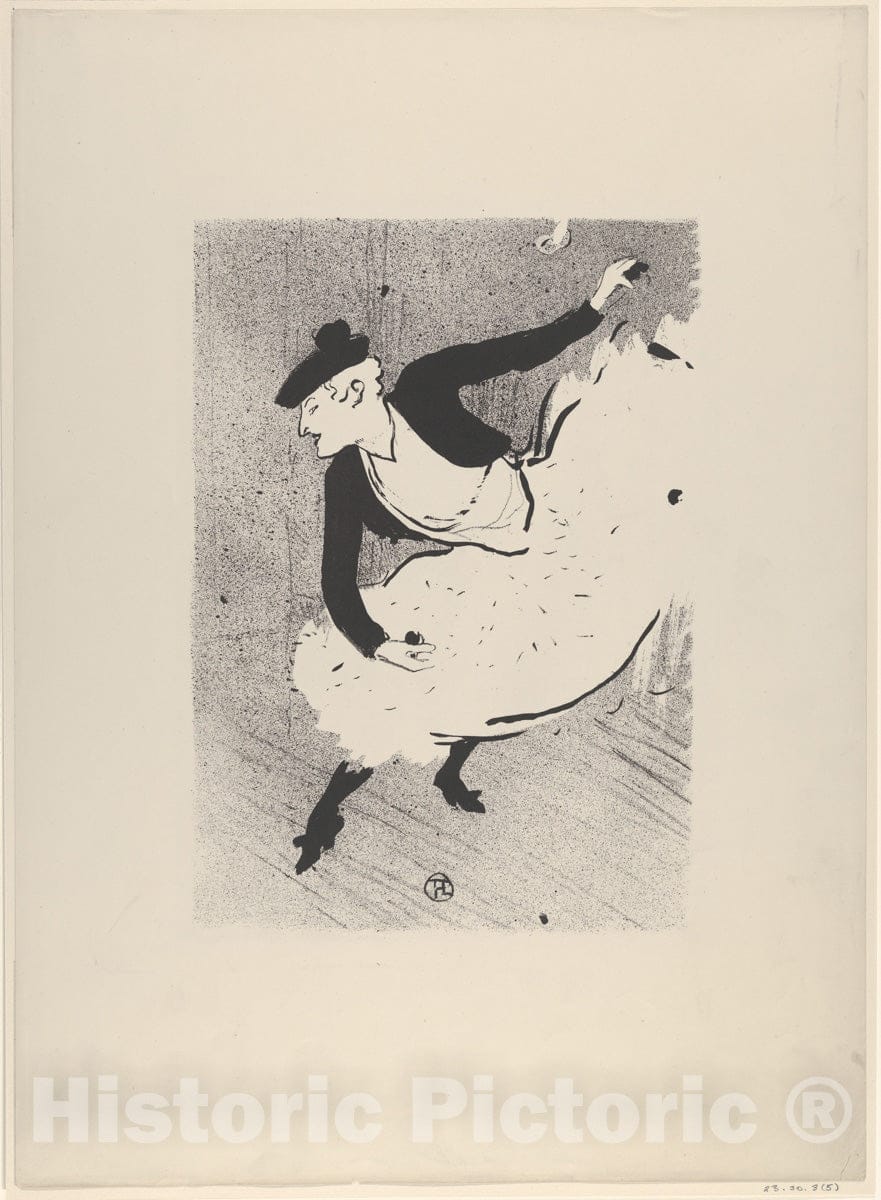 Art Print : Henri de Toulouse-Lautrec - Edmée Lescot (from Le Café Concert) : Vintage Wall Art