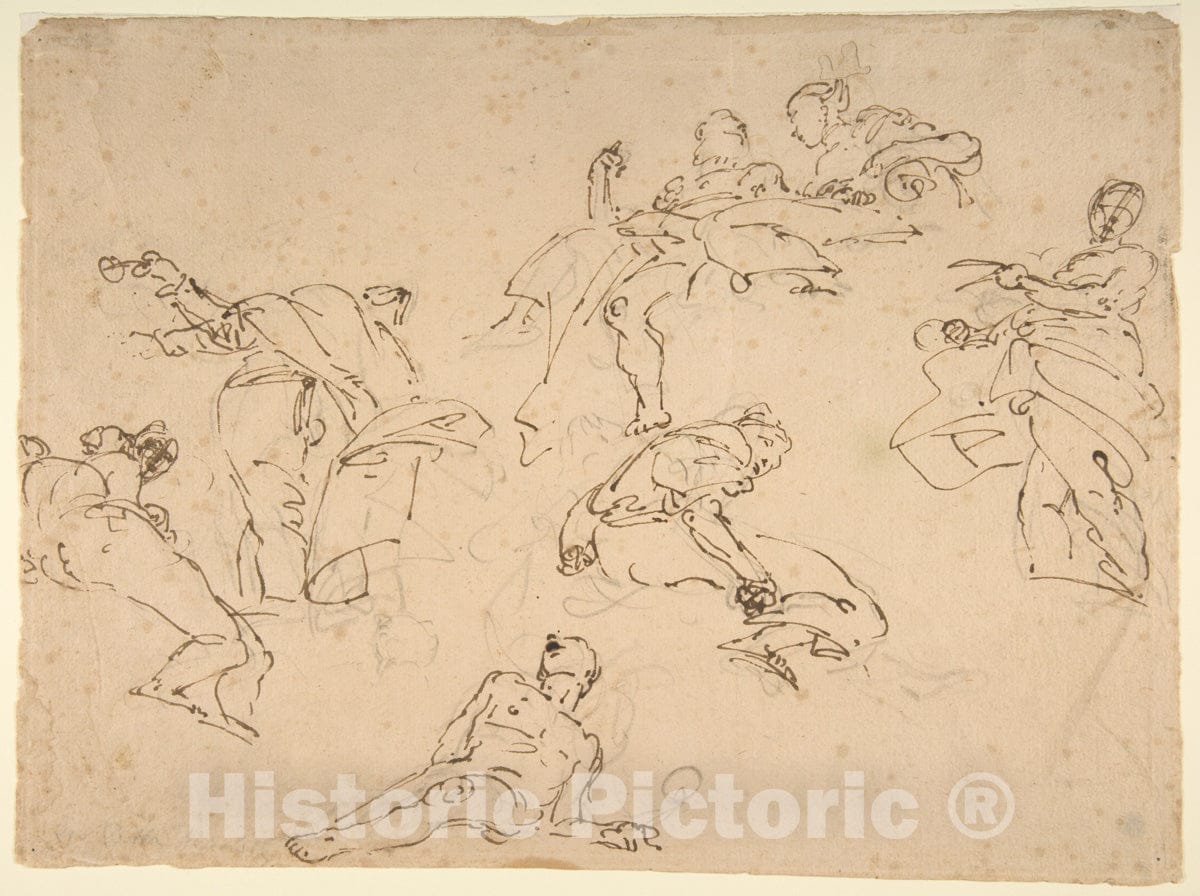 Art Print : Giovanni Battista Tiepolo - Figure Studies : Vintage Wall Art
