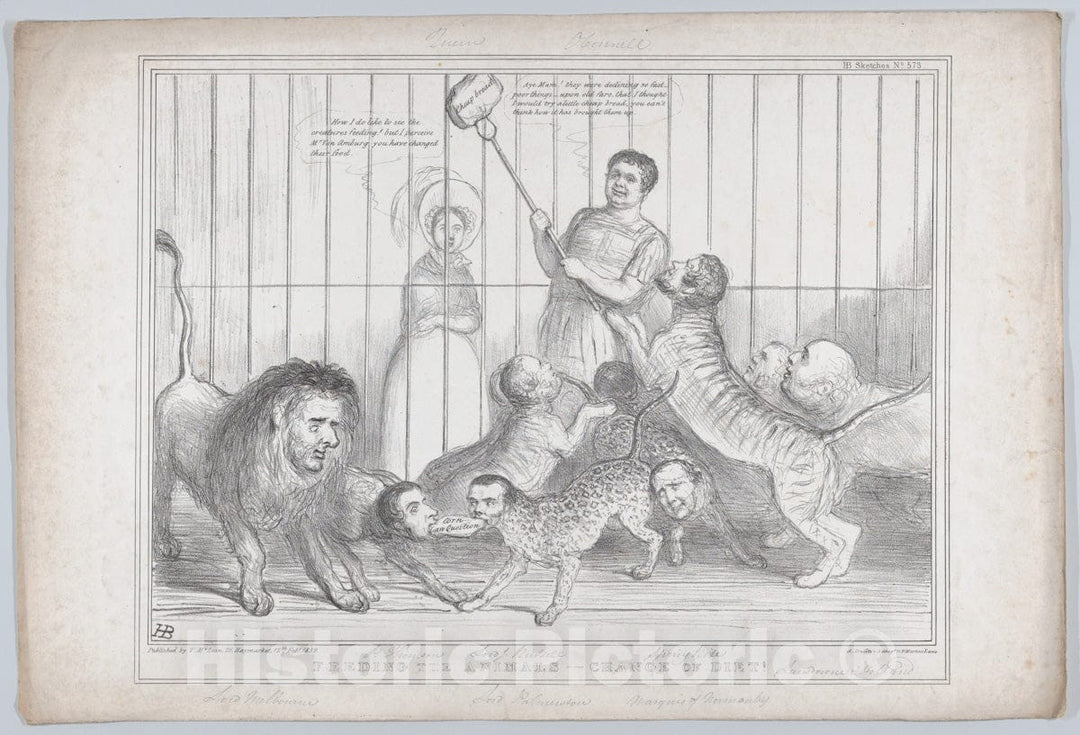 Art Print : John Doyle - Feeding The Animals – A Change of Diet! : Vintage Wall Art