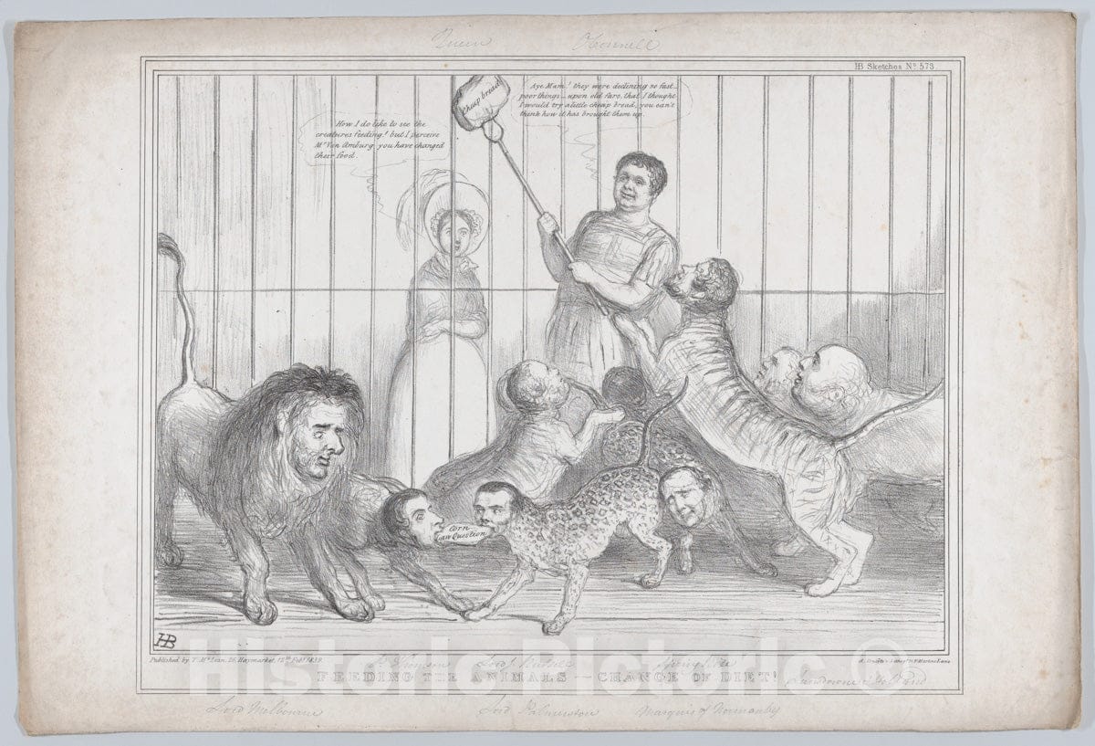 Art Print : John Doyle - Feeding The Animals – A Change of Diet! : Vintage Wall Art