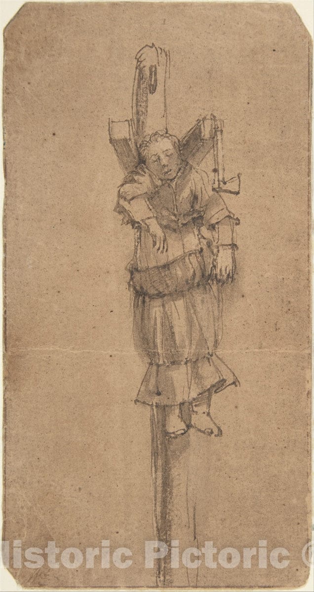 Art Print : Rembrandt (Rembrandt Van Rijn) - Elsje Christiaens Hanging on a Gibbet : Vintage Wall Art