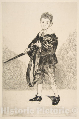 Art Print : Édouard Manet - Boy with a Sword, Turned Left : Vintage Wall Art